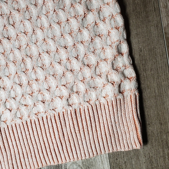 NWT Knox Rose Peach and Cream Oversized Mock Turtleneck Knit Sweater - Picture 15 of 16